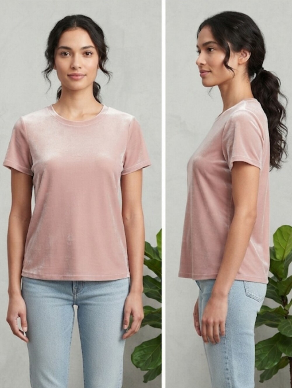Gap Pink Velvet Short Sleeve Tee - Size XS - Like New